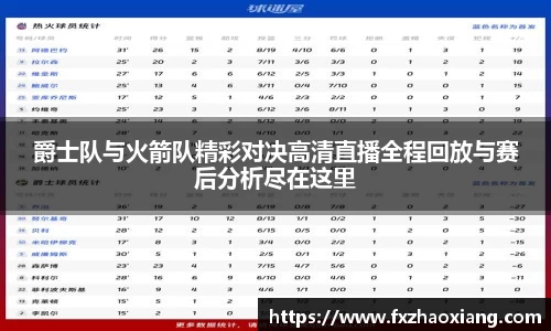 爵士队与火箭队精彩对决高清直播全程回放与赛后分析尽在这里